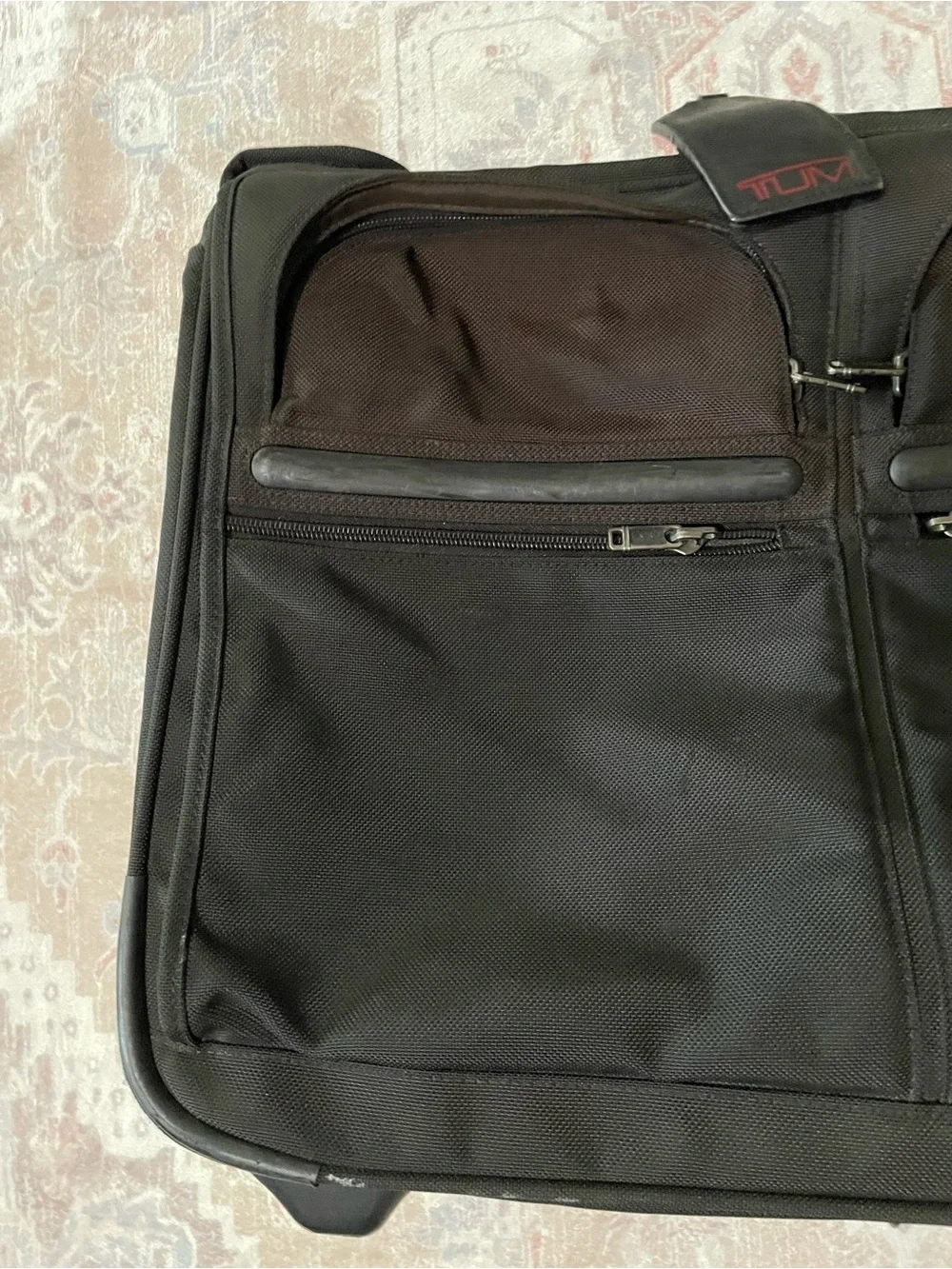 Tumi Black Rolling Garment Bag with Front Zip Pockets